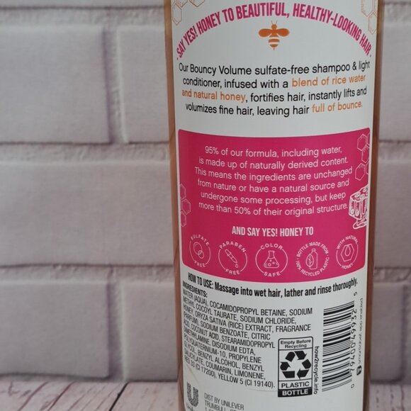 2pk, Yes! Honey Shampoo & Conditioner Volume For Fine Hair 16oz - Picture 4 of 6